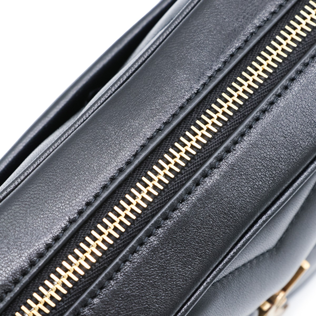 BLACK LEATHER LOULOU CAMERA CROSSBODY...
