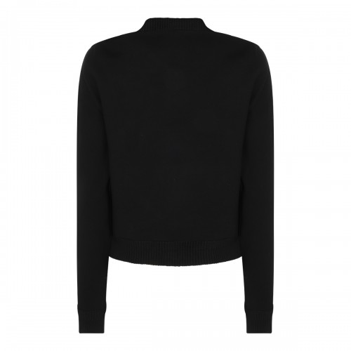 BLACK COTTON PADDED CARDIGAN 2