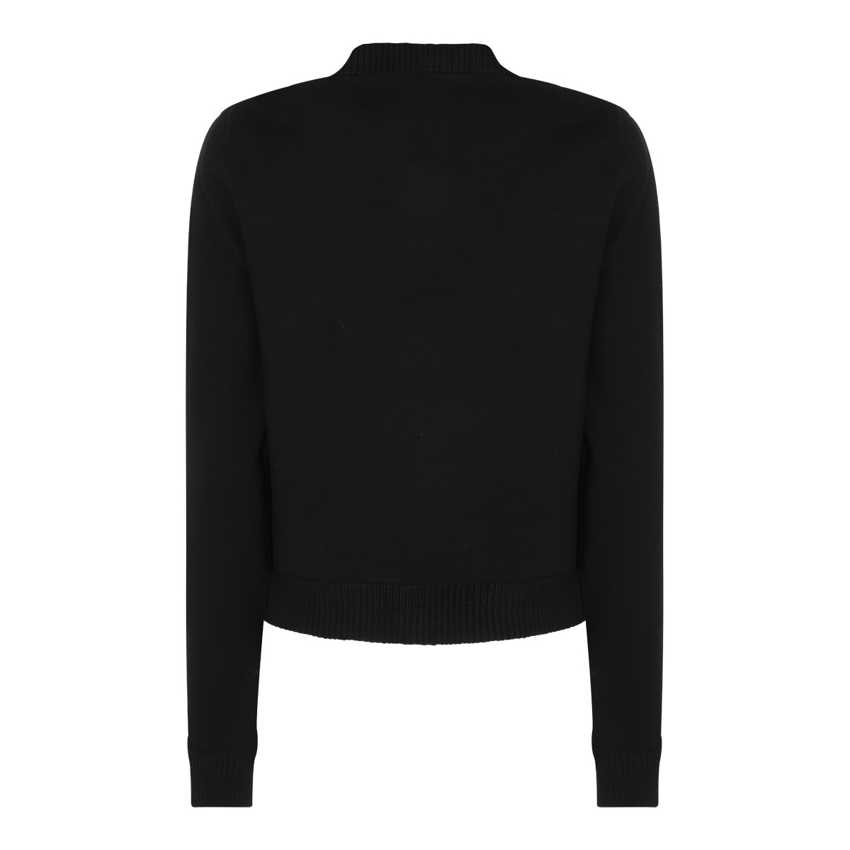 BLACK COTTON PADDED CARDIGAN