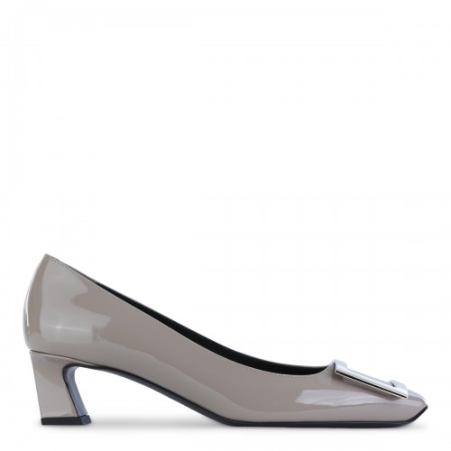 GREY LEATHER PUMPS