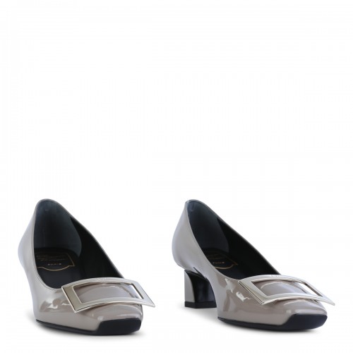 GREY LEATHER PUMPS 2