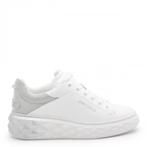 WHITE AND SILVER SNEAKERS