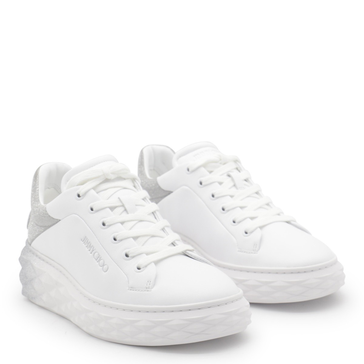 WHITE AND SILVER SNEAKERS