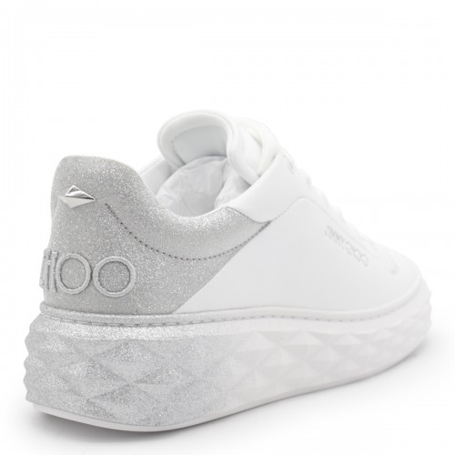 WHITE AND SILVER SNEAKERS