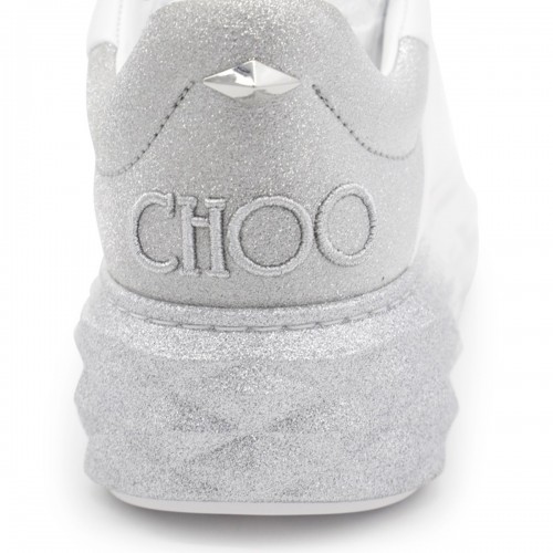 WHITE AND SILVER SNEAKERS