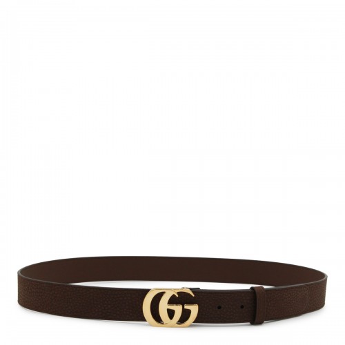 BROWN LEATHER GG MARMONT BELT