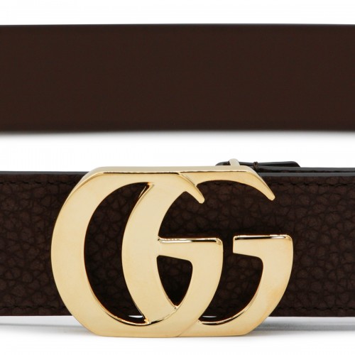 BROWN LEATHER GG MARMONT BELT 2