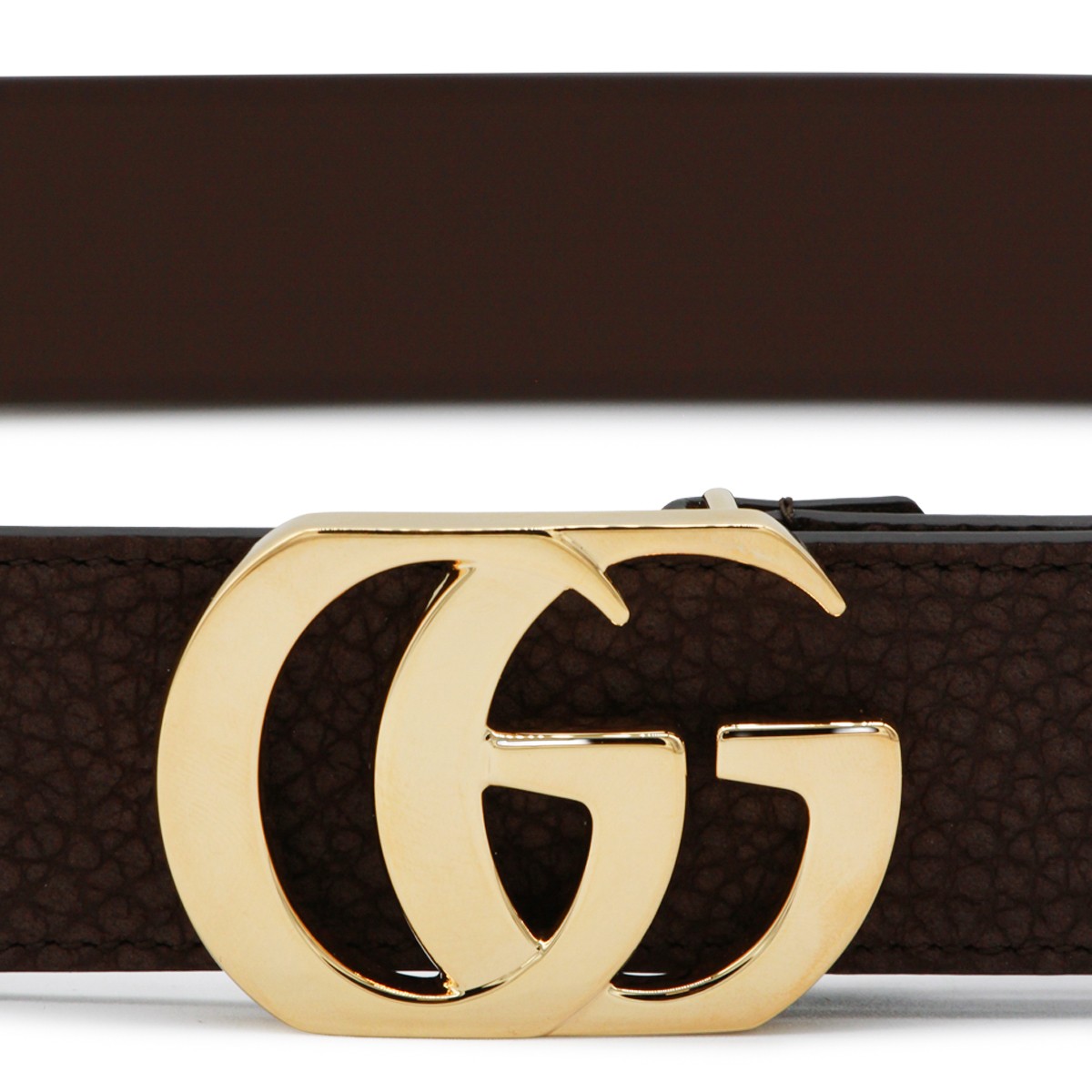 BROWN LEATHER GG MARMONT BELT