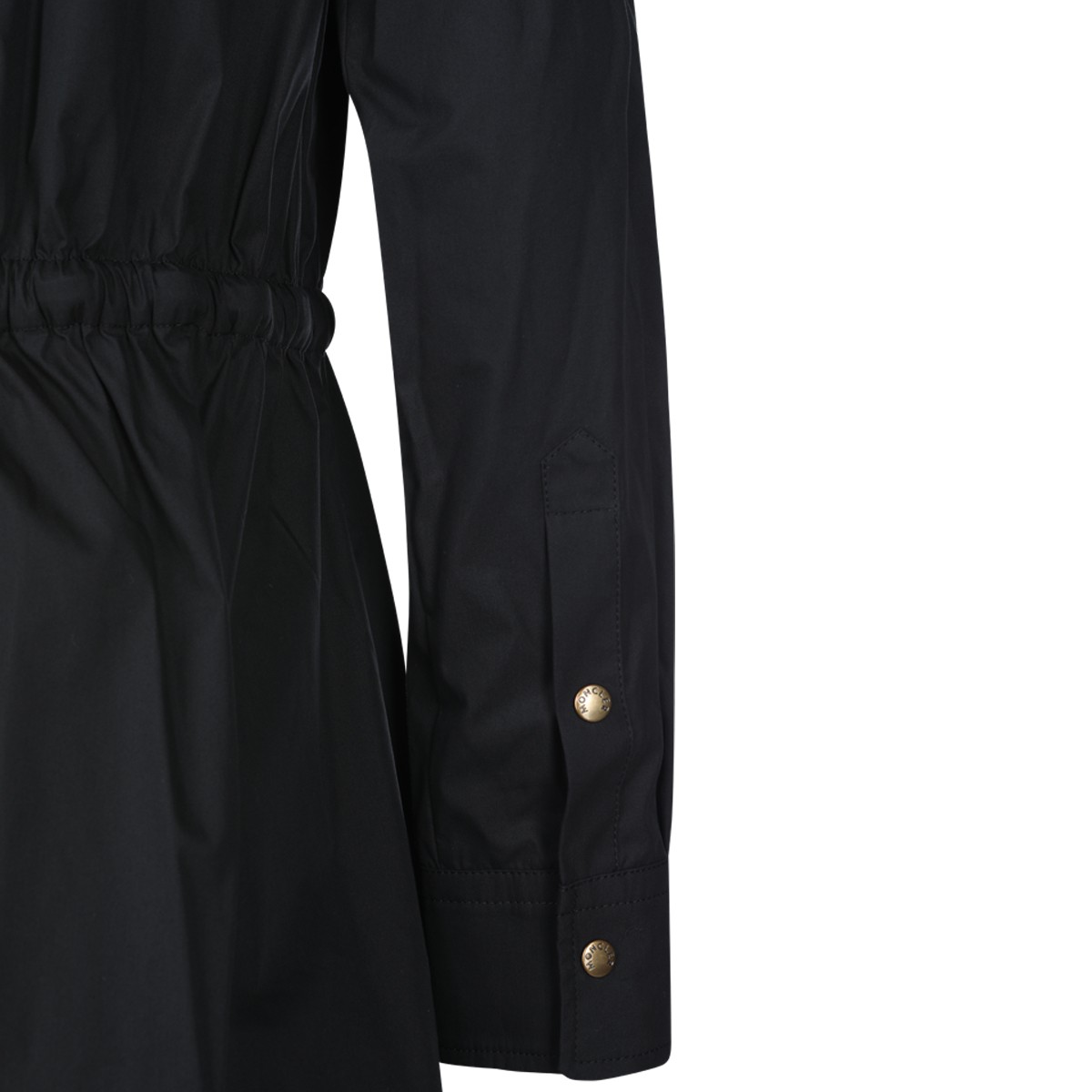 BLACK COTTON BLEND KNEE LENGTH DRESS