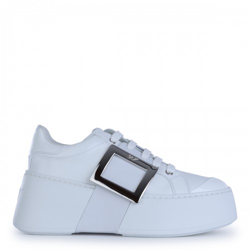 WHITE LEATHER VIV' SKATE SNEAKERS