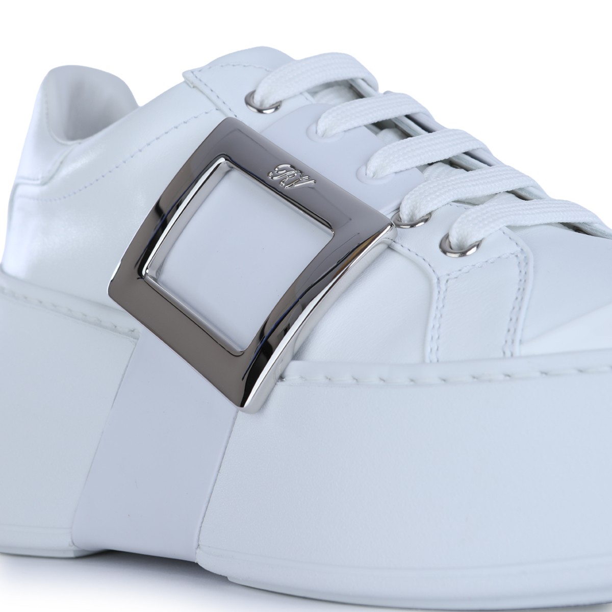 WHITE LEATHER VIV' SKATE SNEAKERS