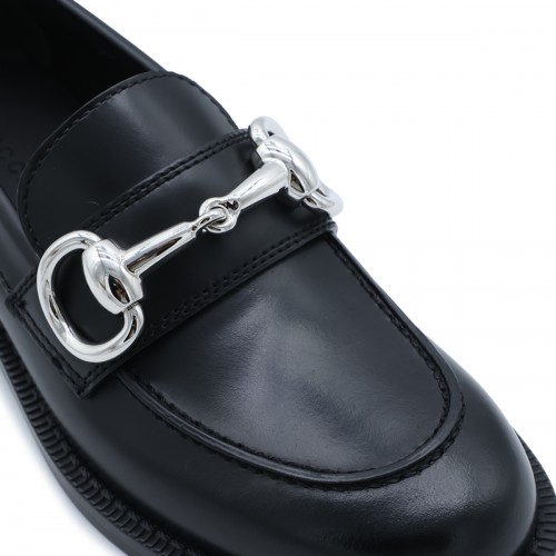BLACK LEATHER BOULEVARD LOAFERS