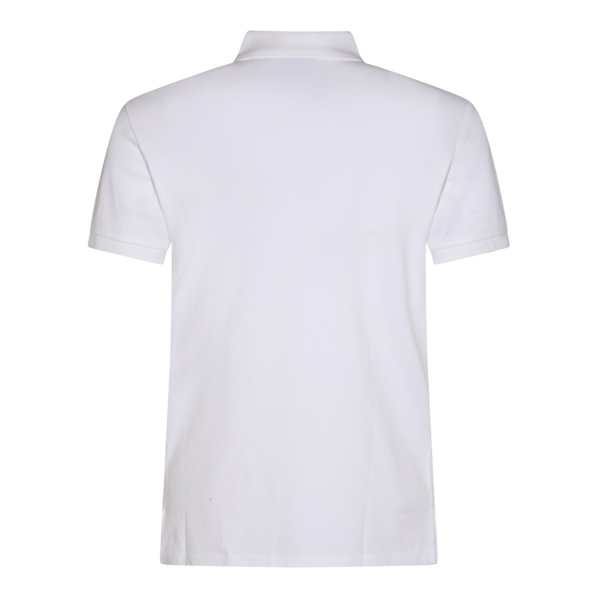 WHITE AND BLUE COTTON POLO SHIRT