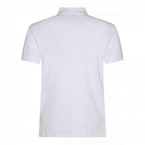 WHITE AND BLUE COTTON POLO SHIRT