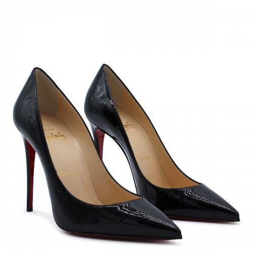 BLACK VYNIL KATE PUMPS
