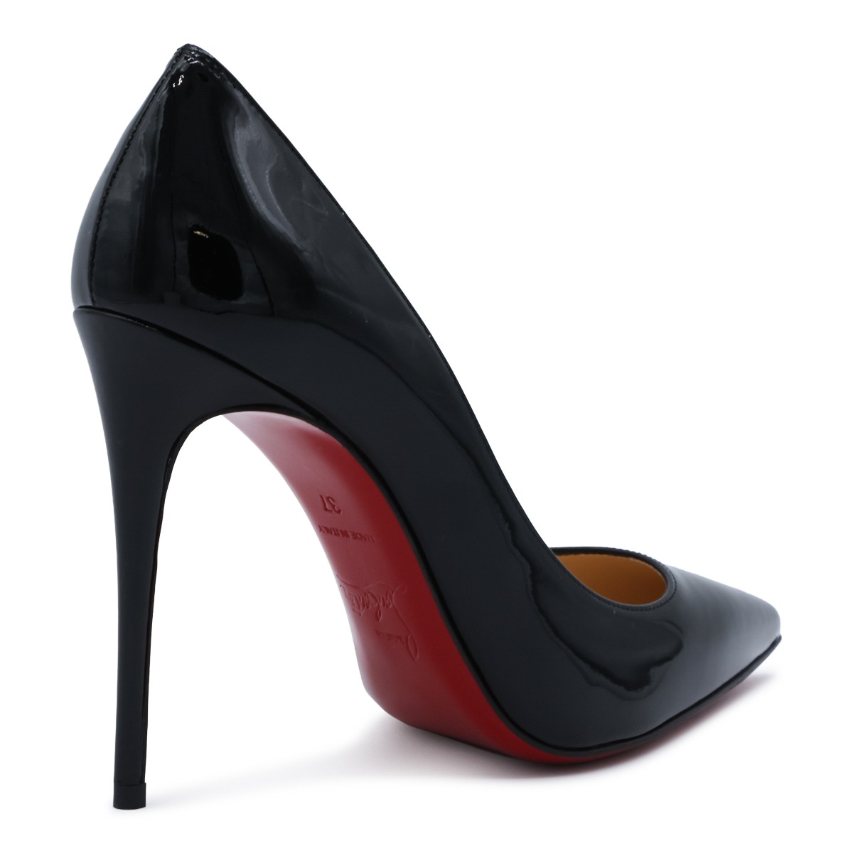 BLACK VYNIL KATE PUMPS