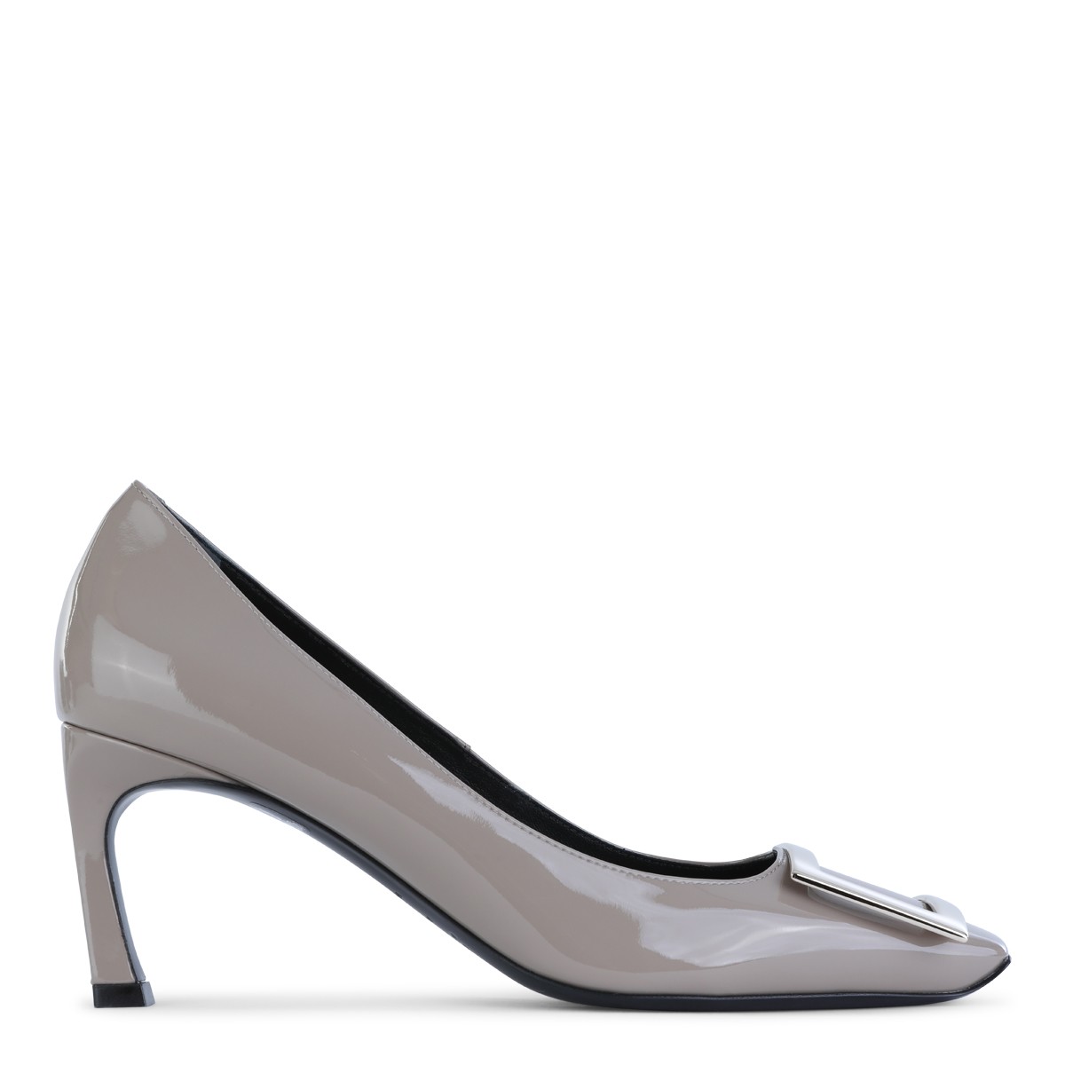 GREY LEATHER PUMPS
