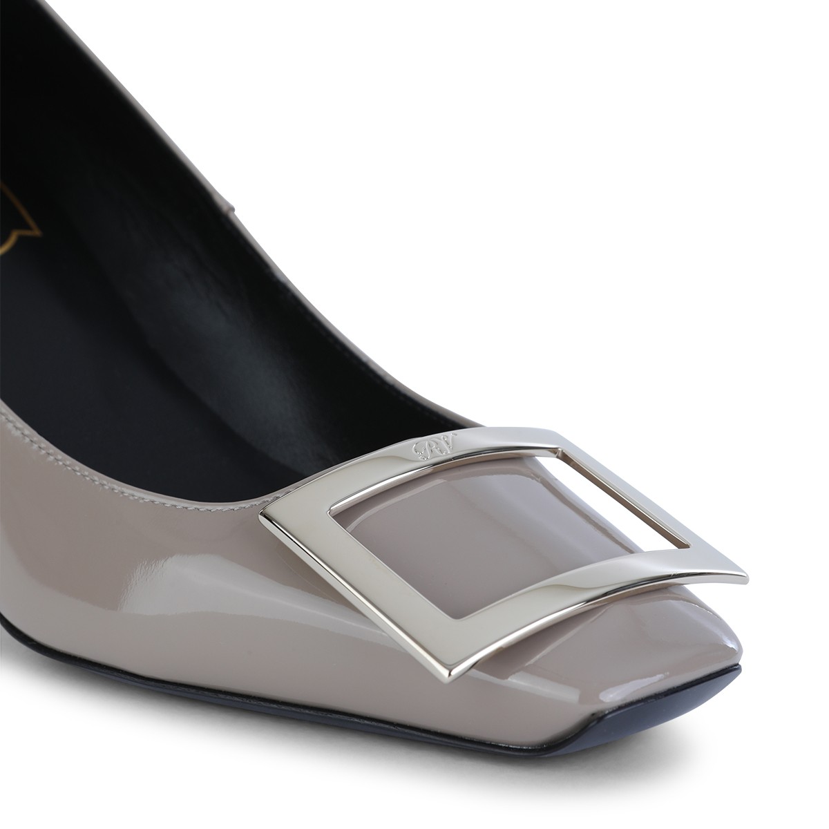 GREY LEATHER PUMPS