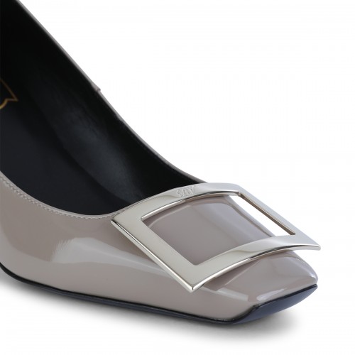 GREY LEATHER PUMPS