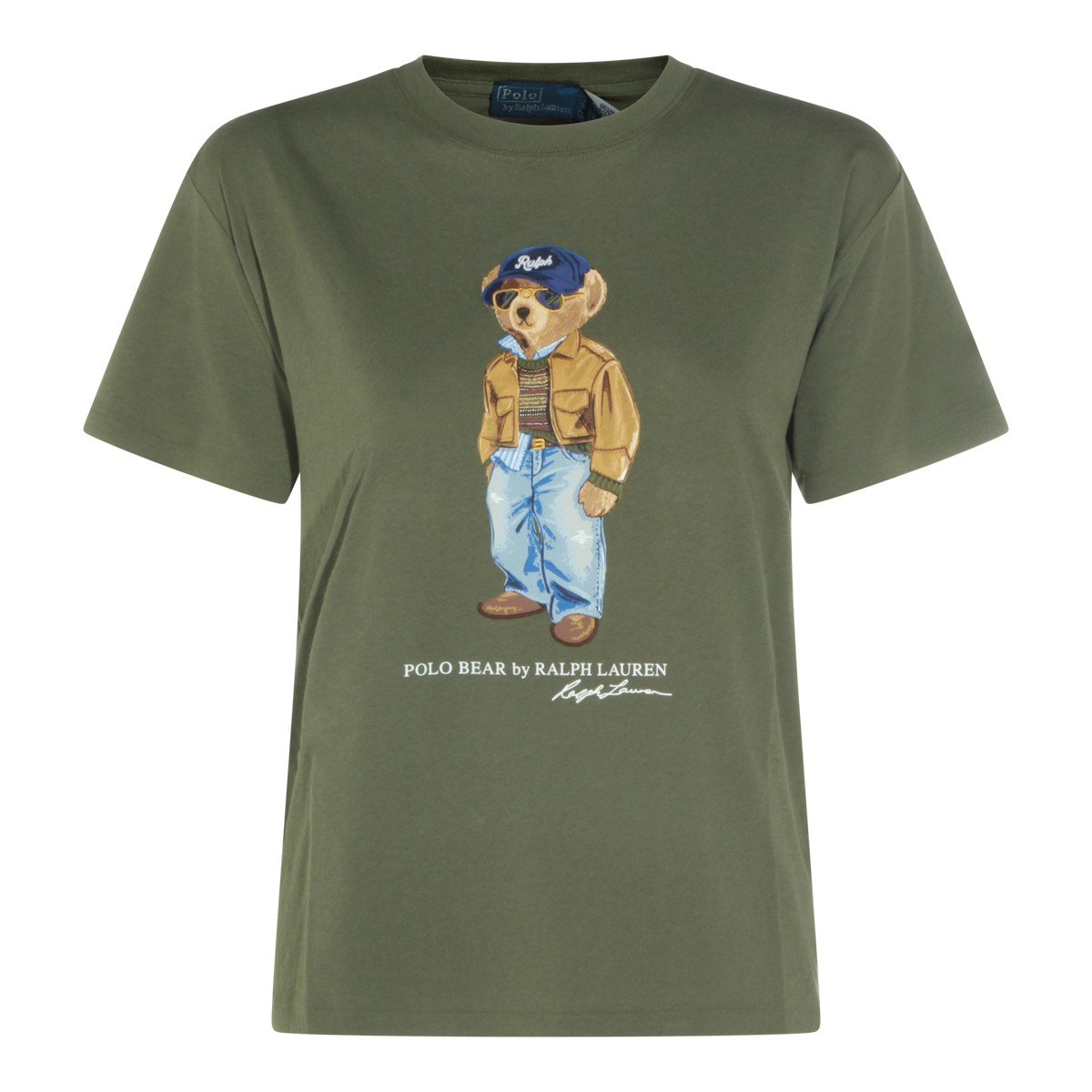 DENSE OLIVE COTTON BEAR T-SHIRT