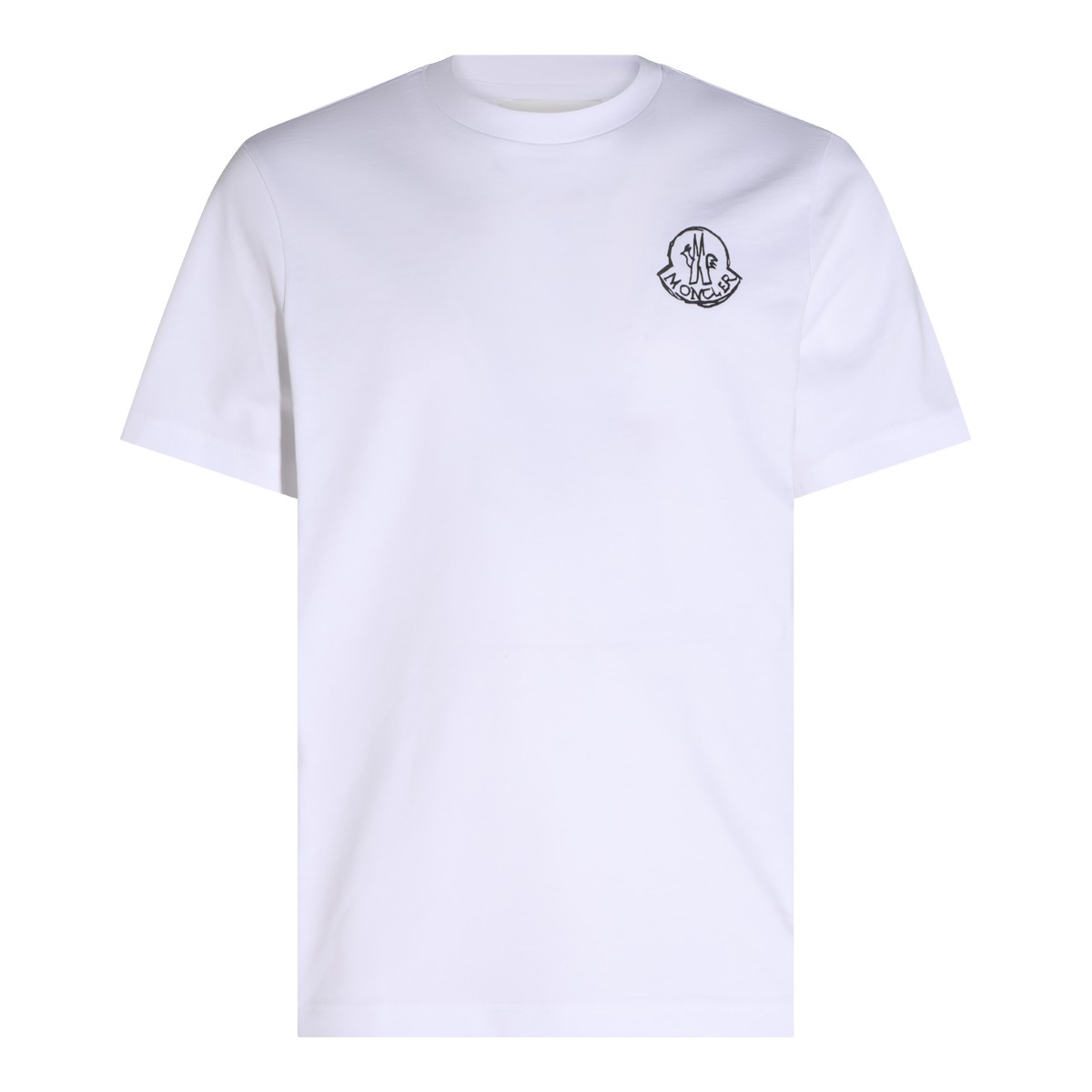 WHITE COTTON LOGO PATCH T-SHIRT