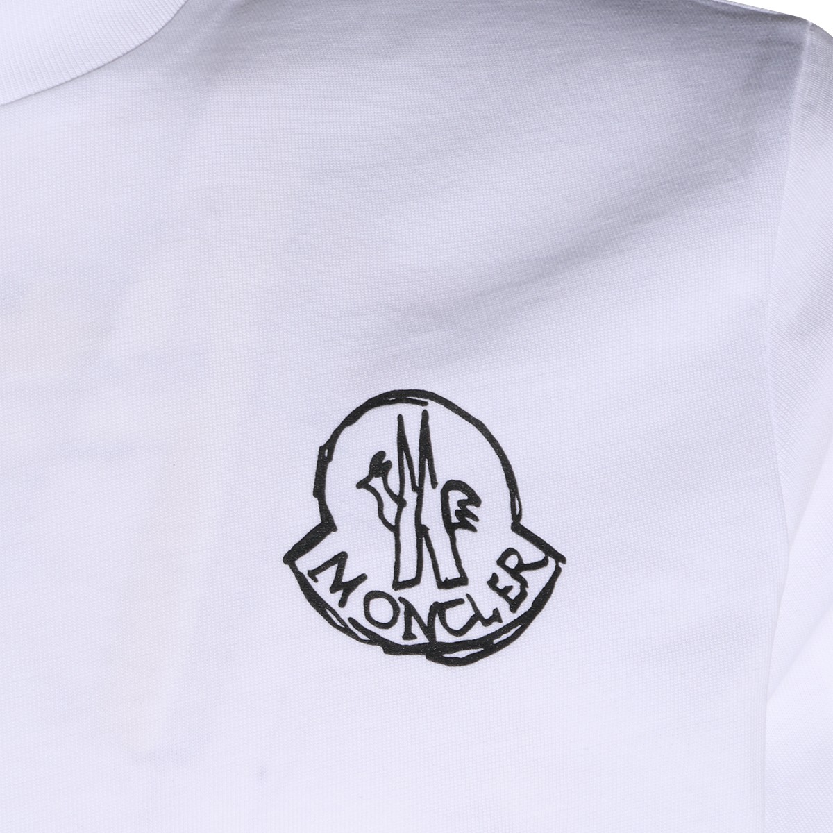 WHITE COTTON LOGO PATCH T-SHIRT