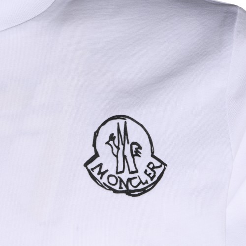 WHITE COTTON LOGO PATCH T-SHIRT