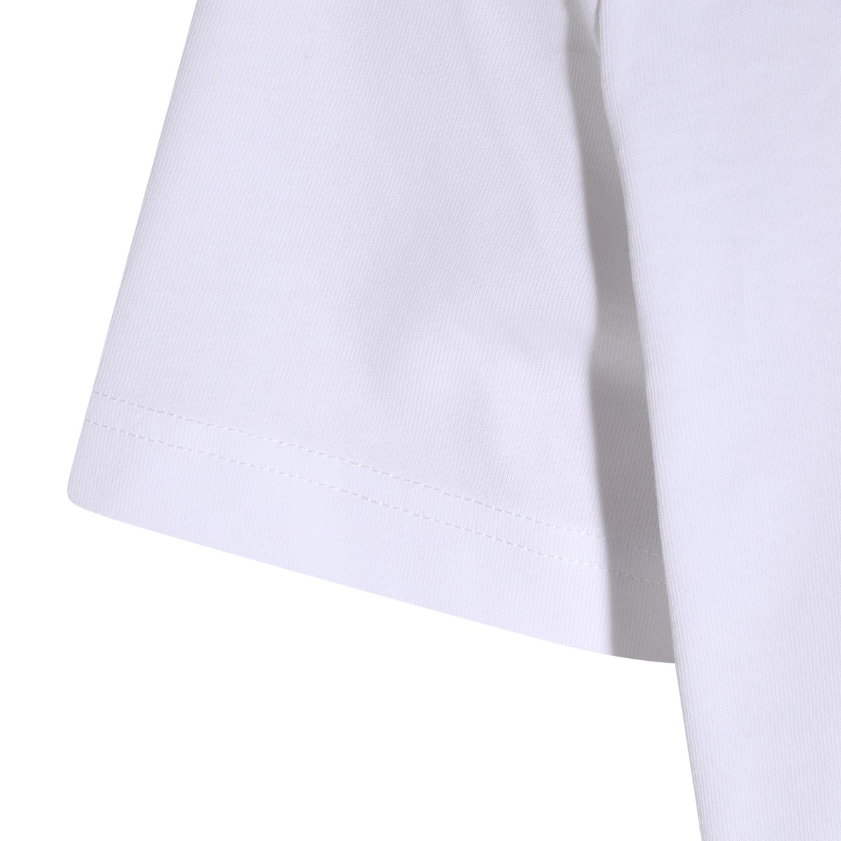 WHITE COTTON LOGO PATCH T-SHIRT
