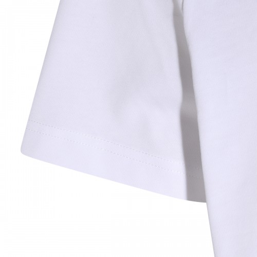WHITE COTTON LOGO PATCH T-SHIRT
