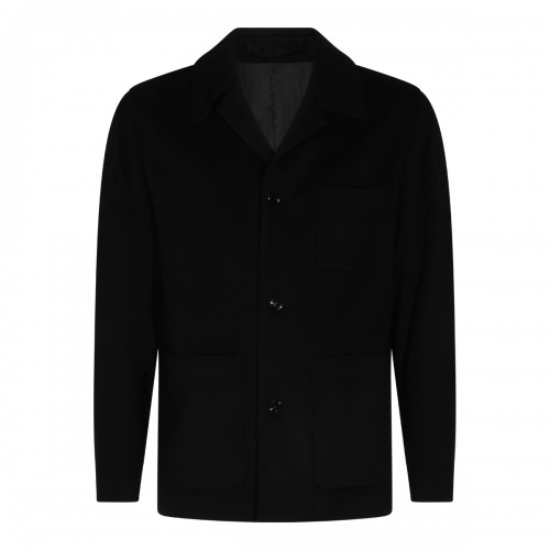 BLACK WOOL CASUAL JACKET