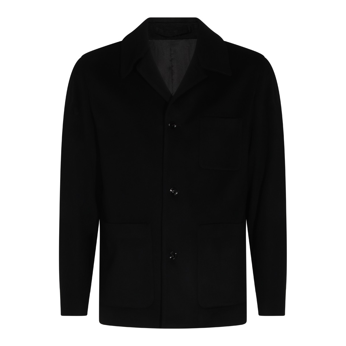 BLACK WOOL CASUAL JACKET