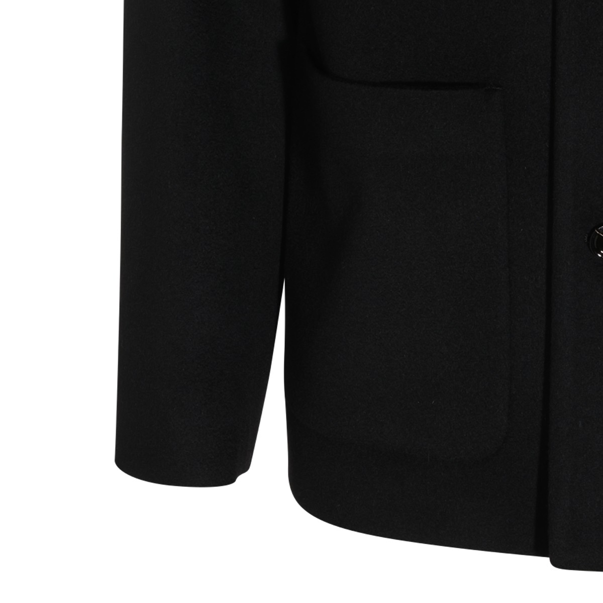 BLACK WOOL CASUAL JACKET