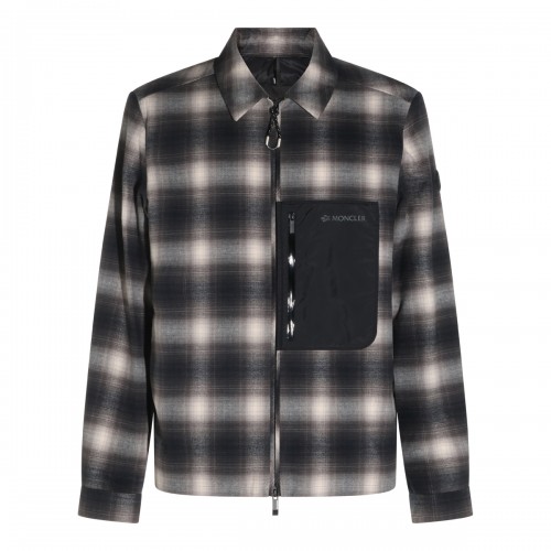 WHITE AND BLACK COTTON CORNISELLO CHECK CASUAL JACKET