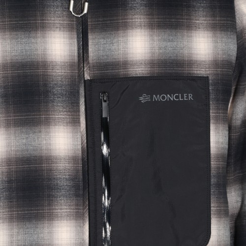 WHITE AND BLACK COTTON CORNISELLO CHECK CASUAL JACKET