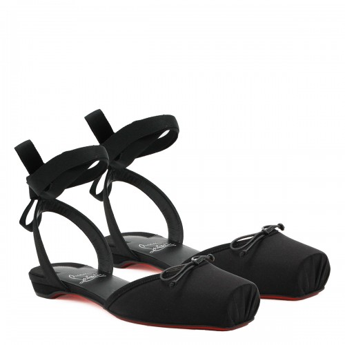 BLACK CREPE SATIN CASSIA FLATS 2