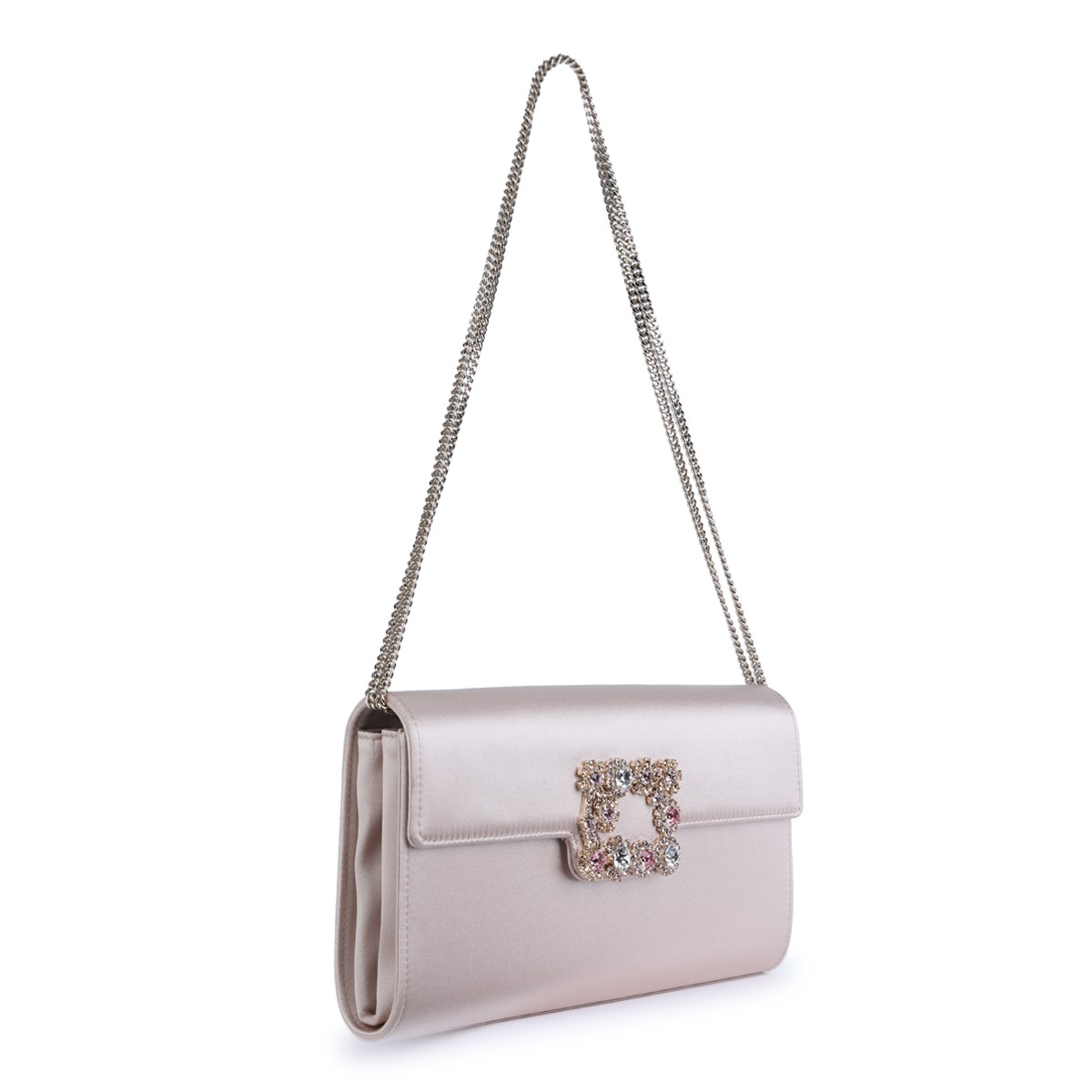 PINK SATIN EFFLORESCENCE TOP HANDLE BAG