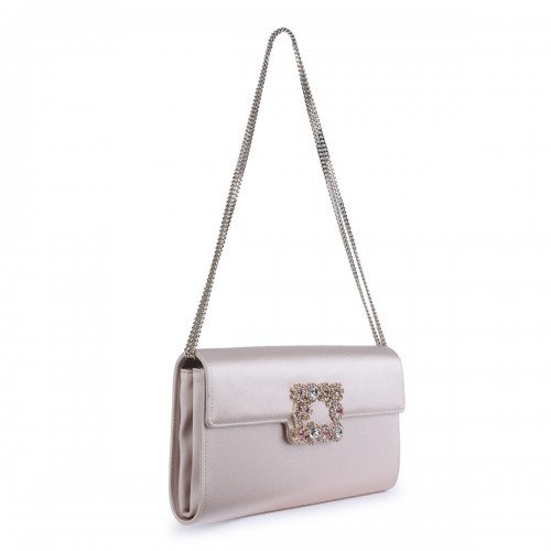 PINK SATIN EFFLORESCENCE TOP HANDLE BAG