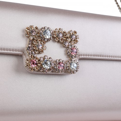 PINK SATIN EFFLORESCENCE TOP HANDLE BAG