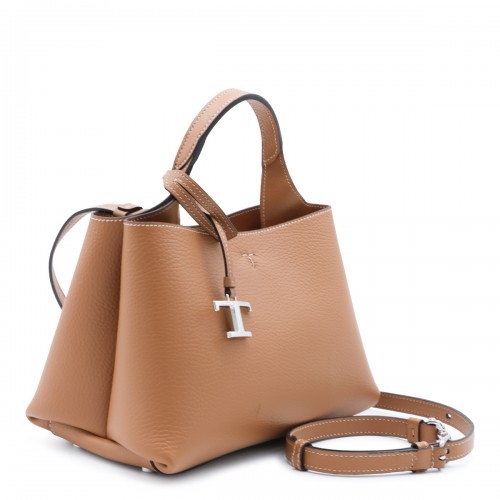 BROWN LEATHER APA T MINI TOP HANDLE BAG