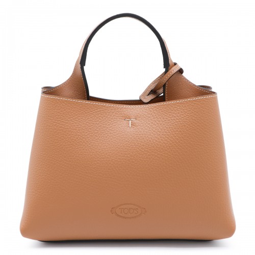 BROWN LEATHER APA T MINI TOP HANDLE BAG