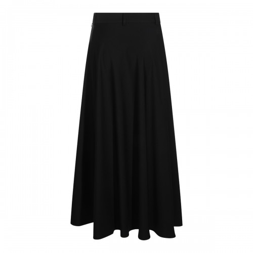 NAVY LONG PLEATED SKIRT 2