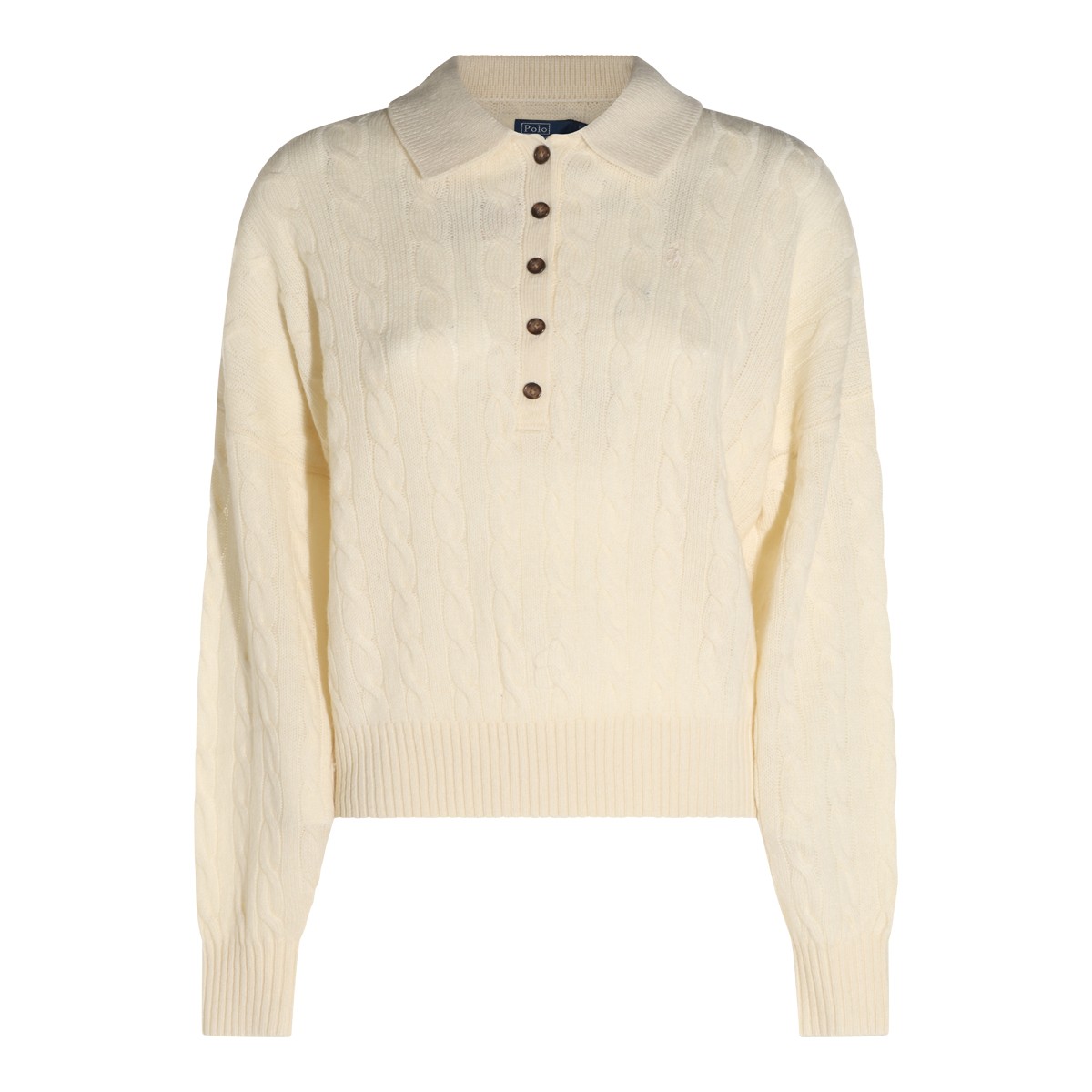 CREAM WOOL AND CASHMERE BLEND KNITTED...