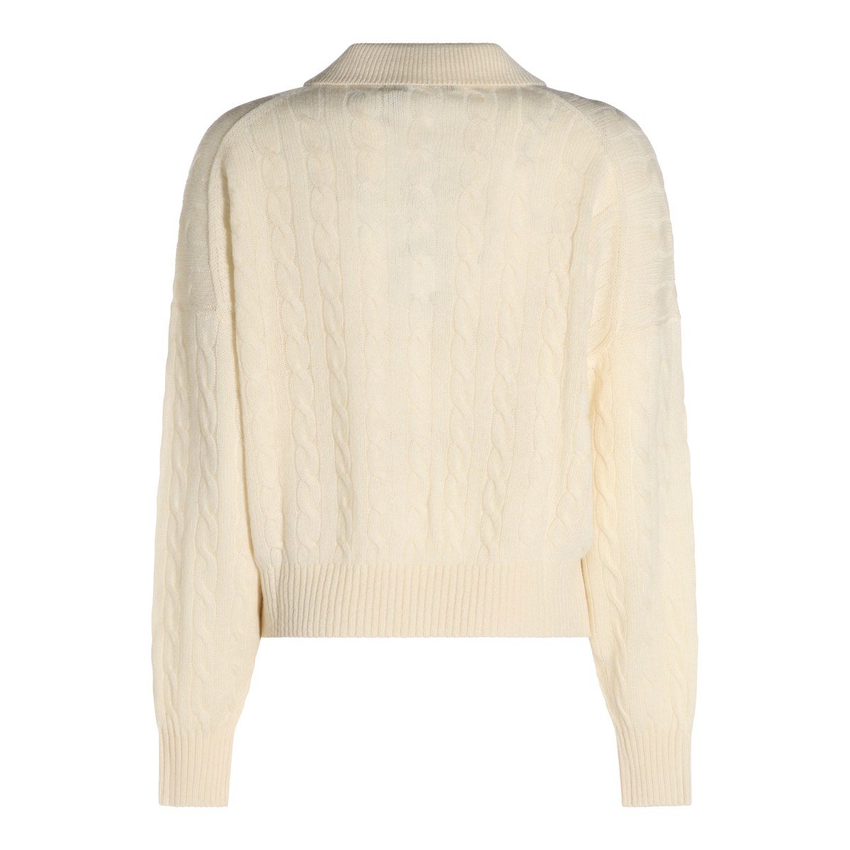 CREAM WOOL AND CASHMERE BLEND KNITTED...