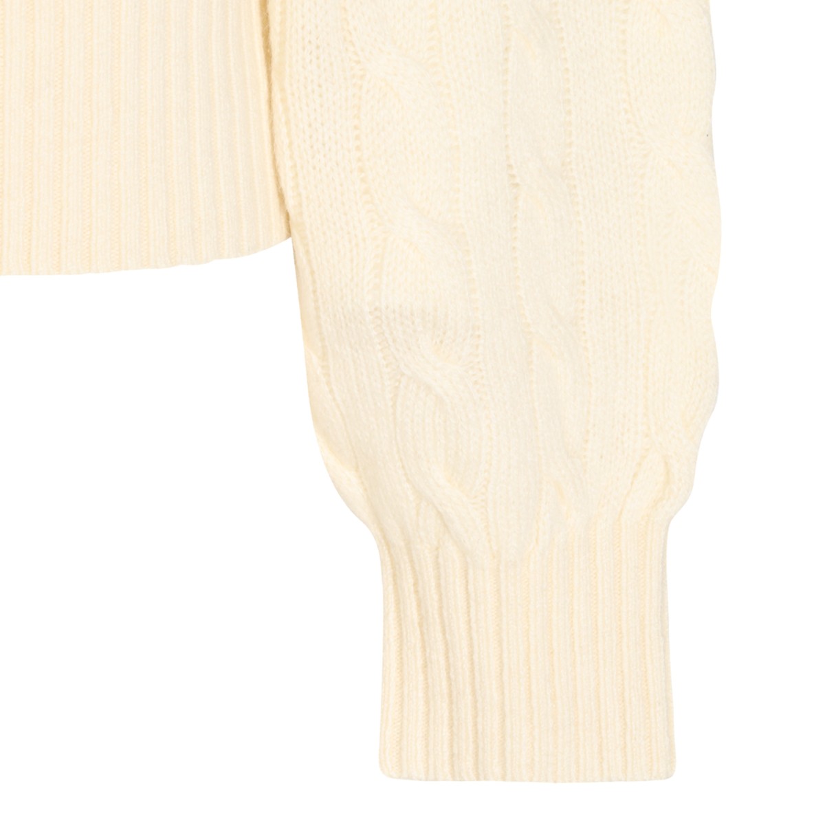 CREAM WOOL AND CASHMERE BLEND KNITTED...