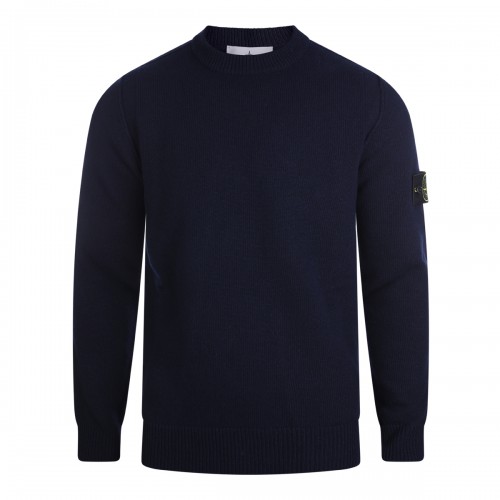 NAVY BLUE WOOL BLEND SWEATER