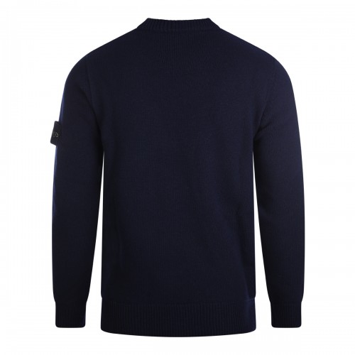 NAVY BLUE WOOL BLEND SWEATER 2