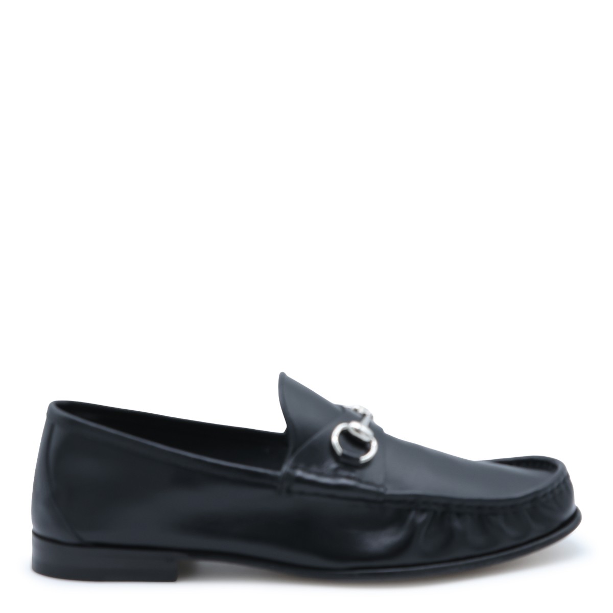 BLACK LEATHER HORSEBIT LOAFERS