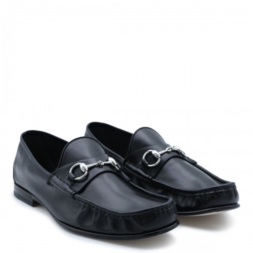 BLACK LEATHER HORSEBIT LOAFERS 2