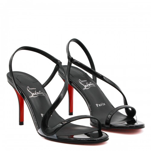 BLACK LEATHER ROSA SANDALS