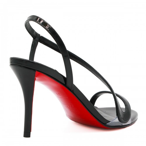 BLACK LEATHER ROSA SANDALS